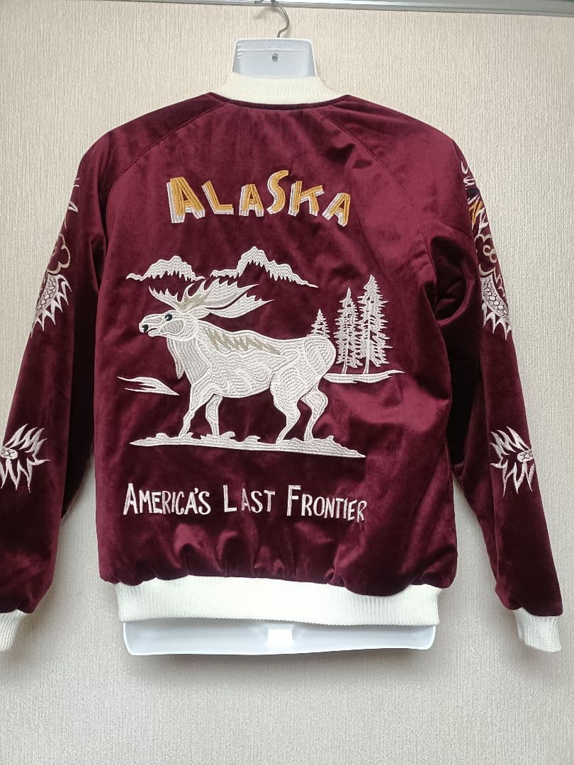 ヒューストン　別珍スカジャン　アラスカ　Lサイズ　ベロア　HOUSTON