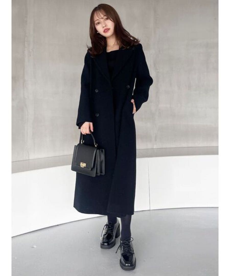 2024 マーキュリーデュオ　ウールチェスターコート 黒　L