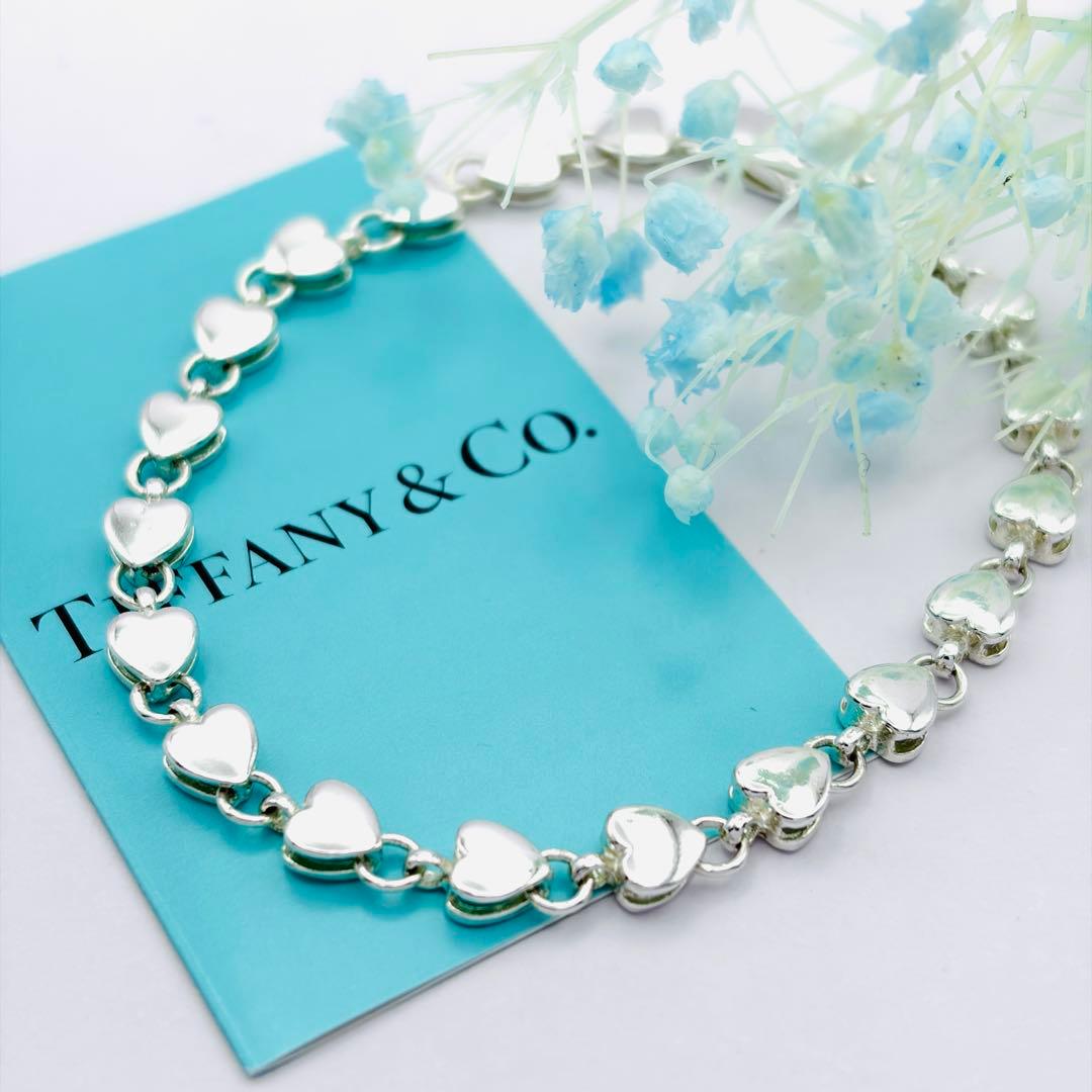 美品 オールドティファニー パフハート ブレスレット シルバー925