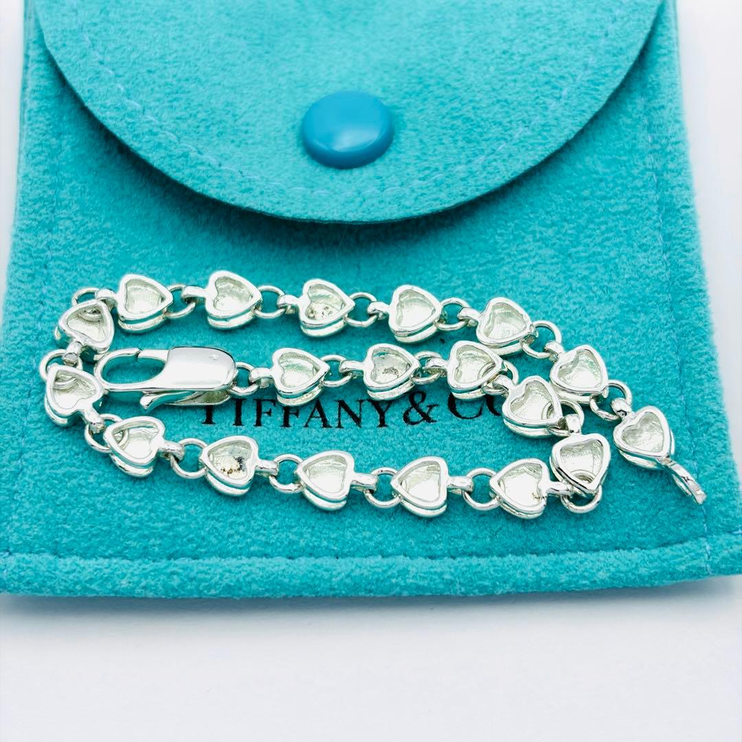 美品 オールドティファニー パフハート ブレスレット シルバー925