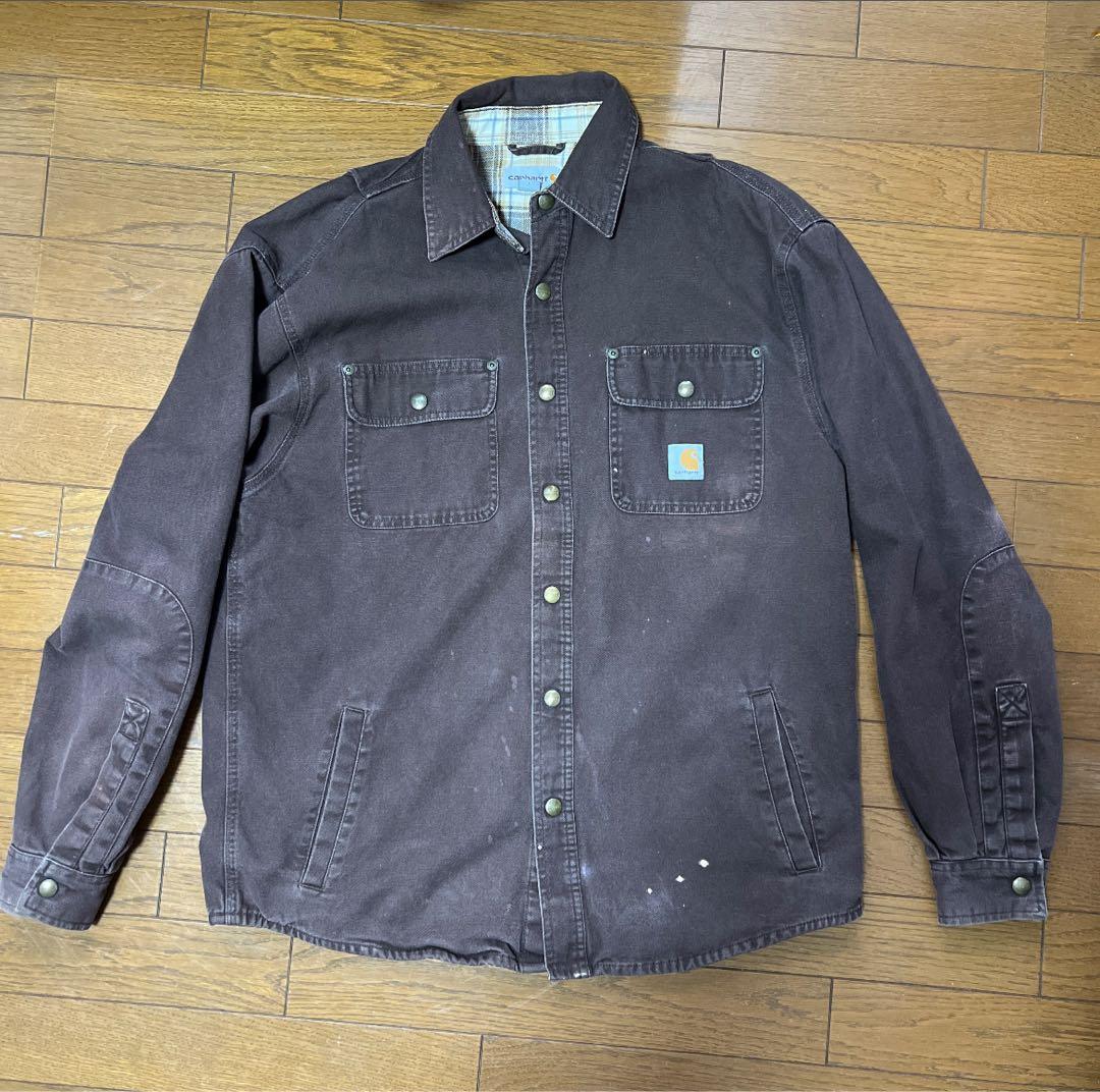 Carhartt ダークブラウン シャツジャケット