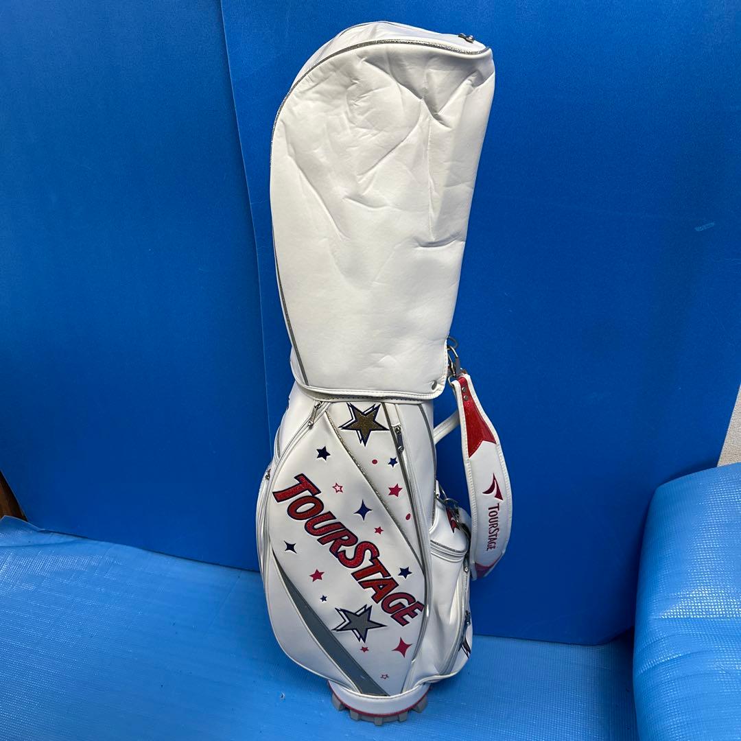 TourStage キャディバッグ ホワイト 星柄・レディース
