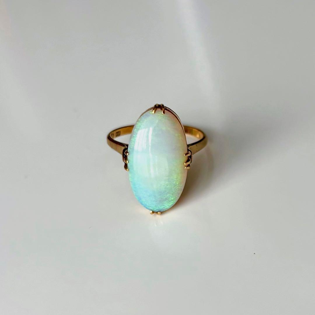 ヴィンテージ K18 オパール 千本透かしリング