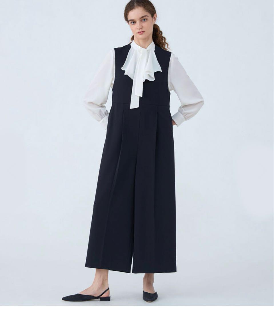 ballsey ジョーゼットジャージーVネックオールインワン34