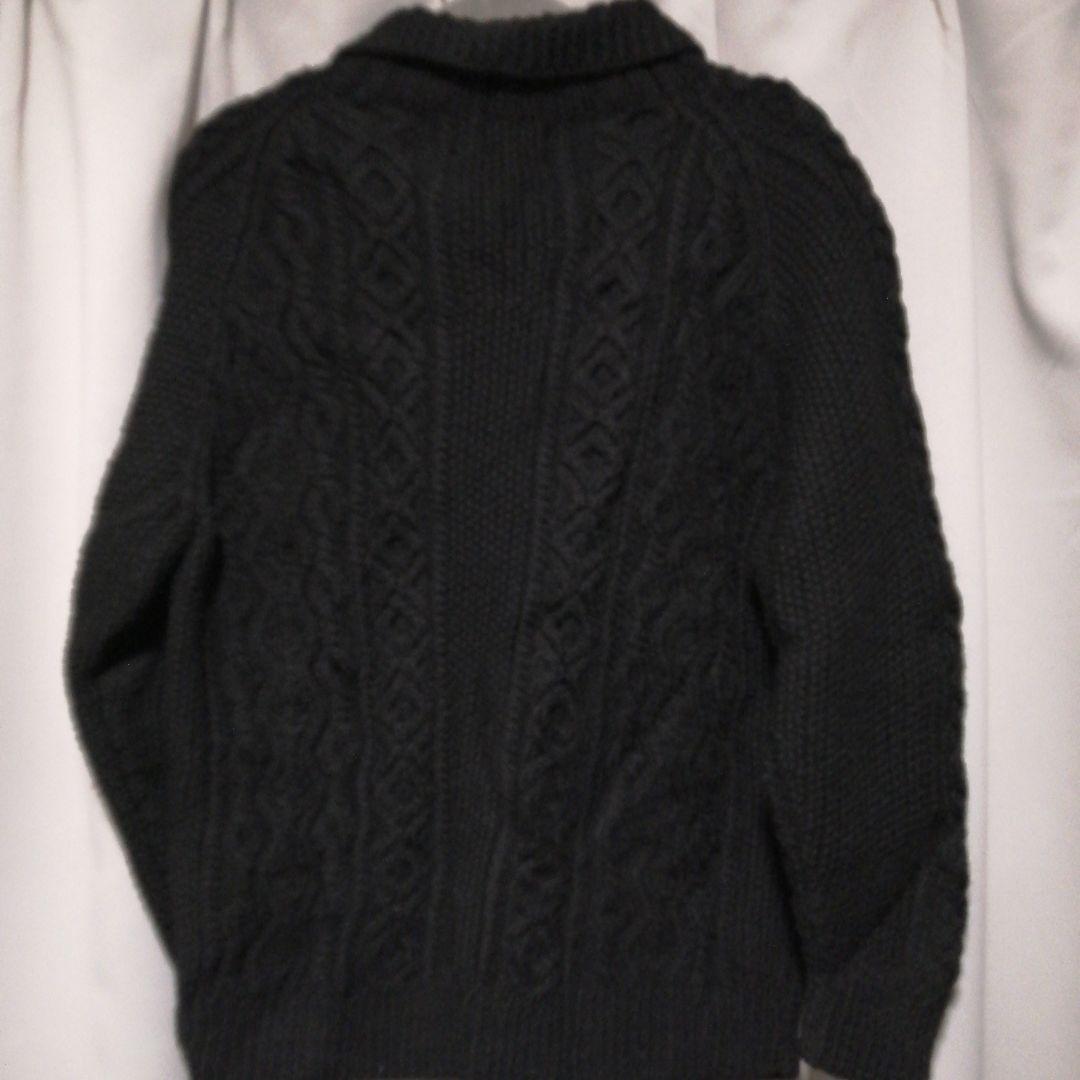 インバーアラン　ケーブルニットカーディガン　ブラック
