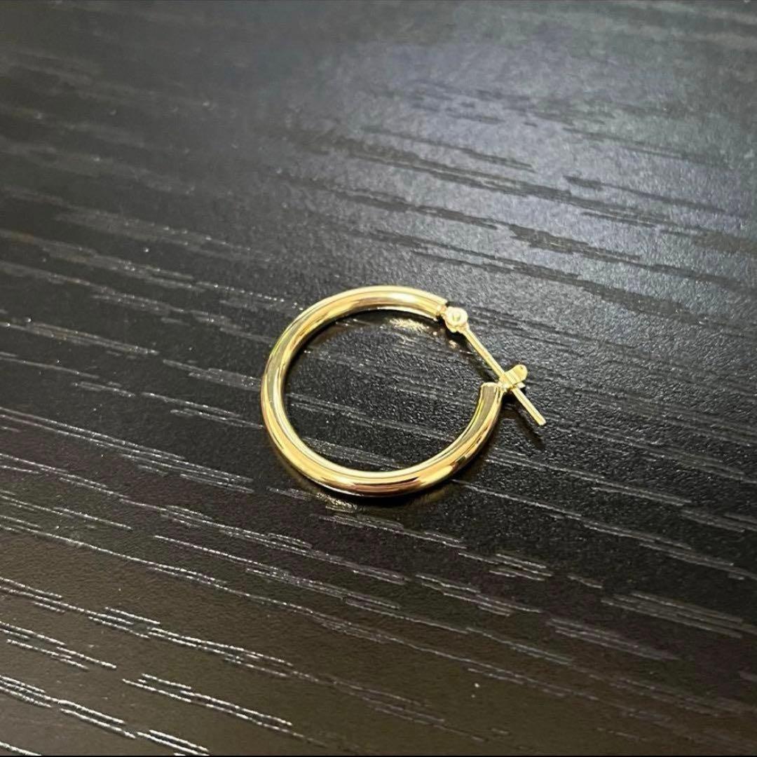 K18 18金 イエローゴールド フープピアス20mm