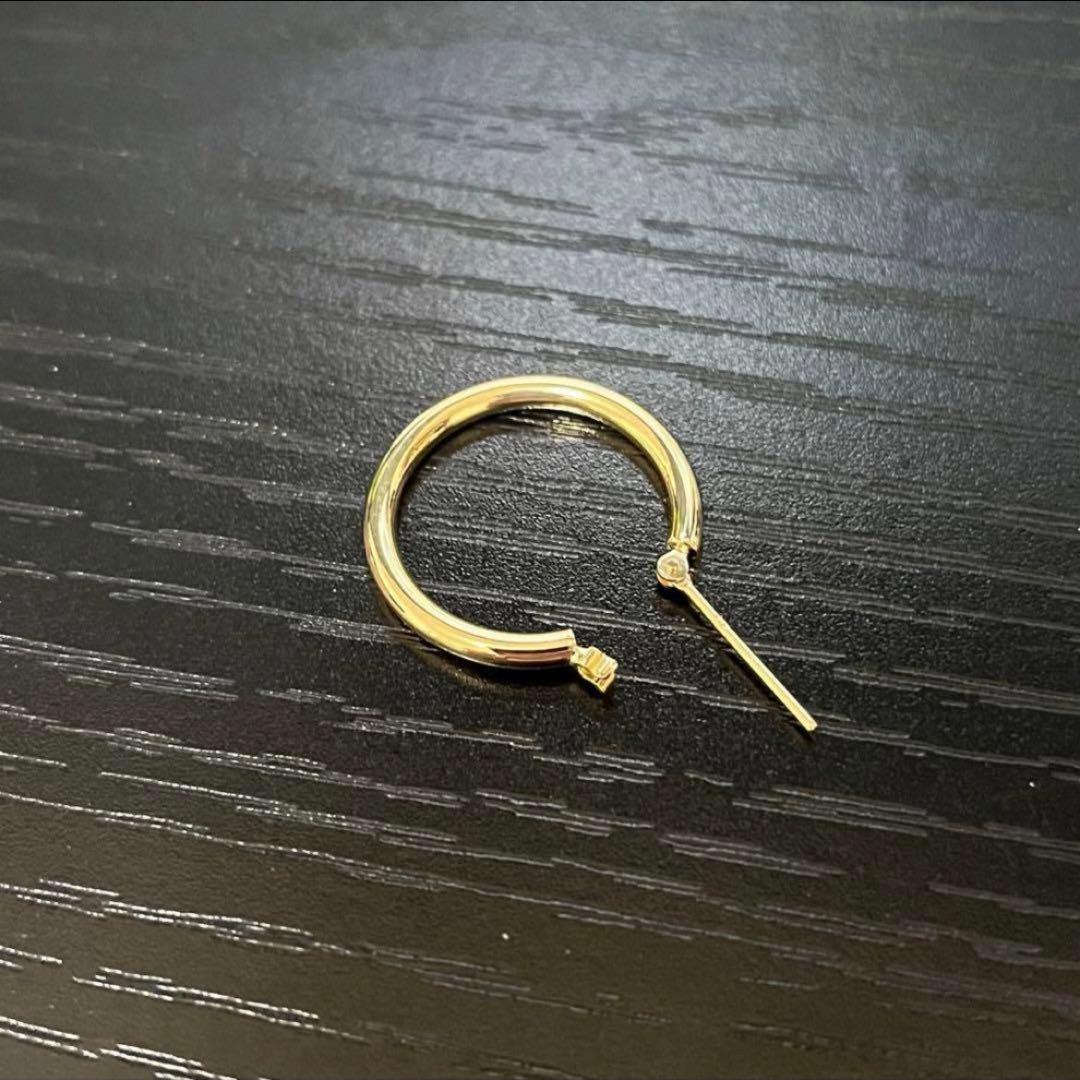 K18 18金 イエローゴールド フープピアス20mm