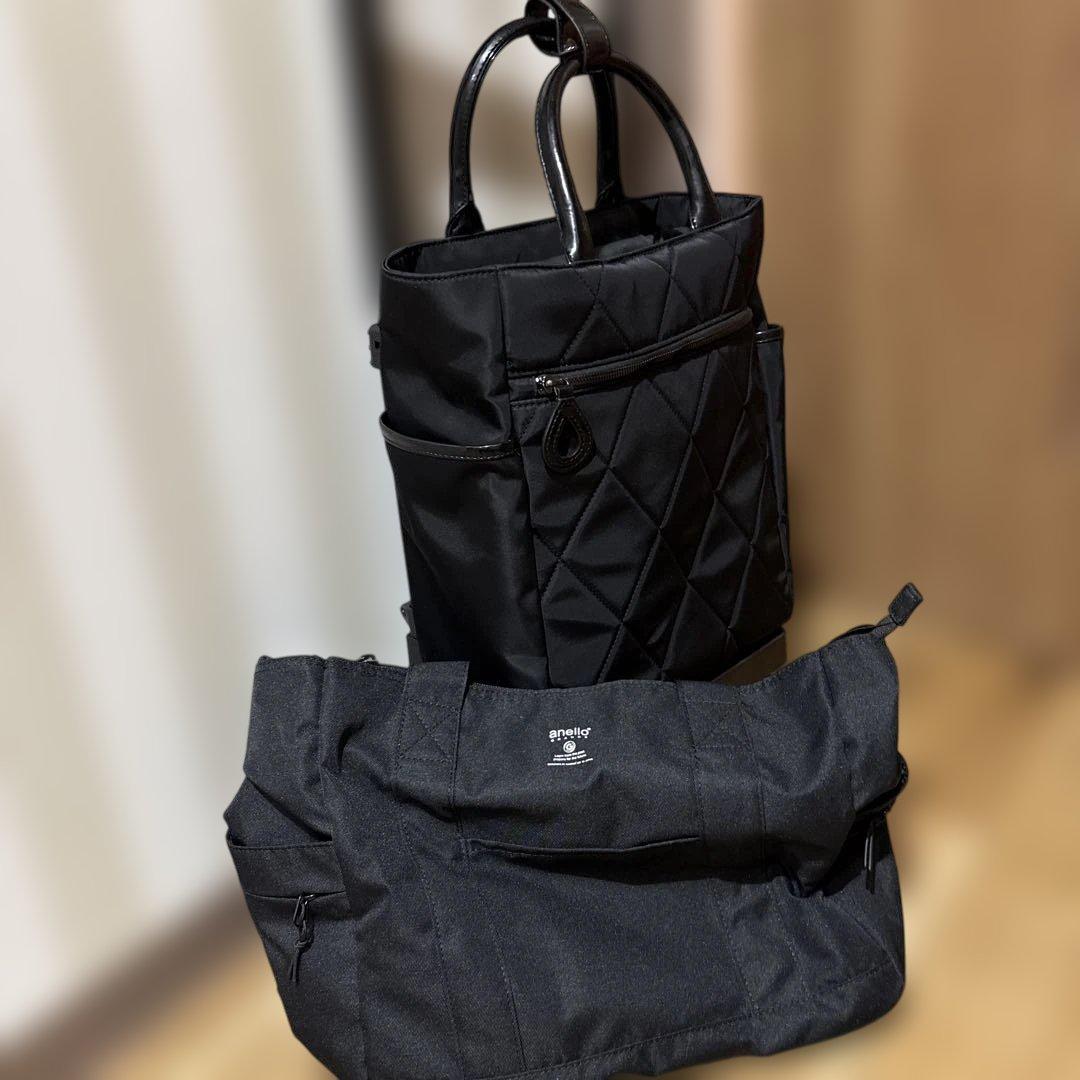 未使用品！！スワニーSWANY 支えるバッグ　黒　ショルダーバッグセット