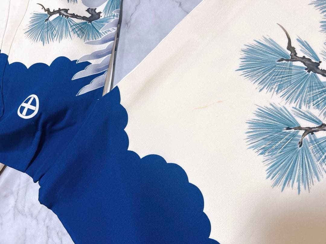 正絹セット♡七五三　3歳　男の子　紺色系　鷹　レトロ