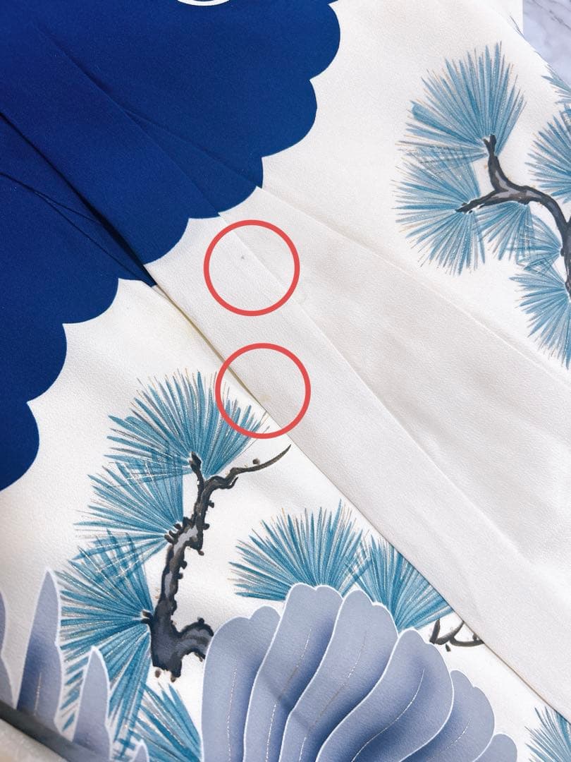 正絹セット♡七五三　3歳　男の子　紺色系　鷹　レトロ