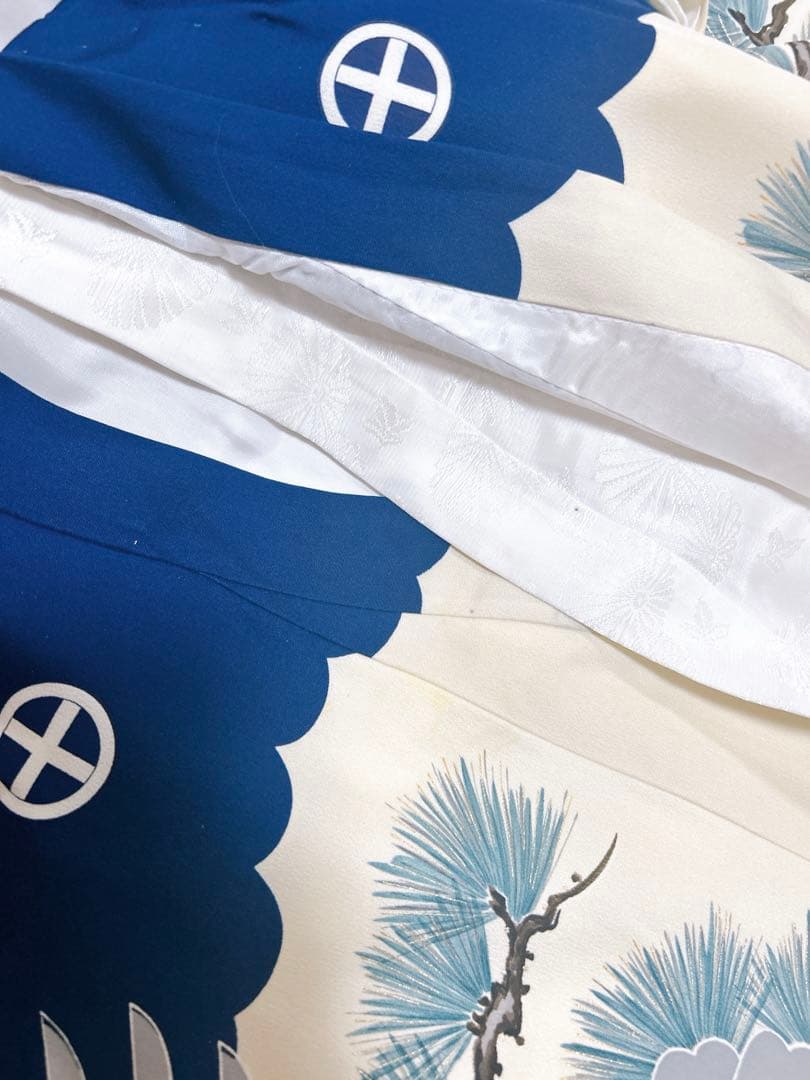 正絹セット♡七五三　3歳　男の子　紺色系　鷹　レトロ