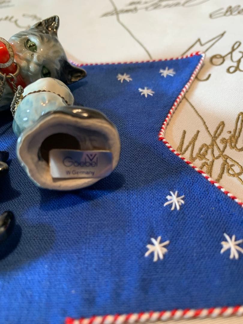 ゲーベル人形　西ドイツ製　陶器置物　レアな可愛い親子3匹セットの猫ちゃん！