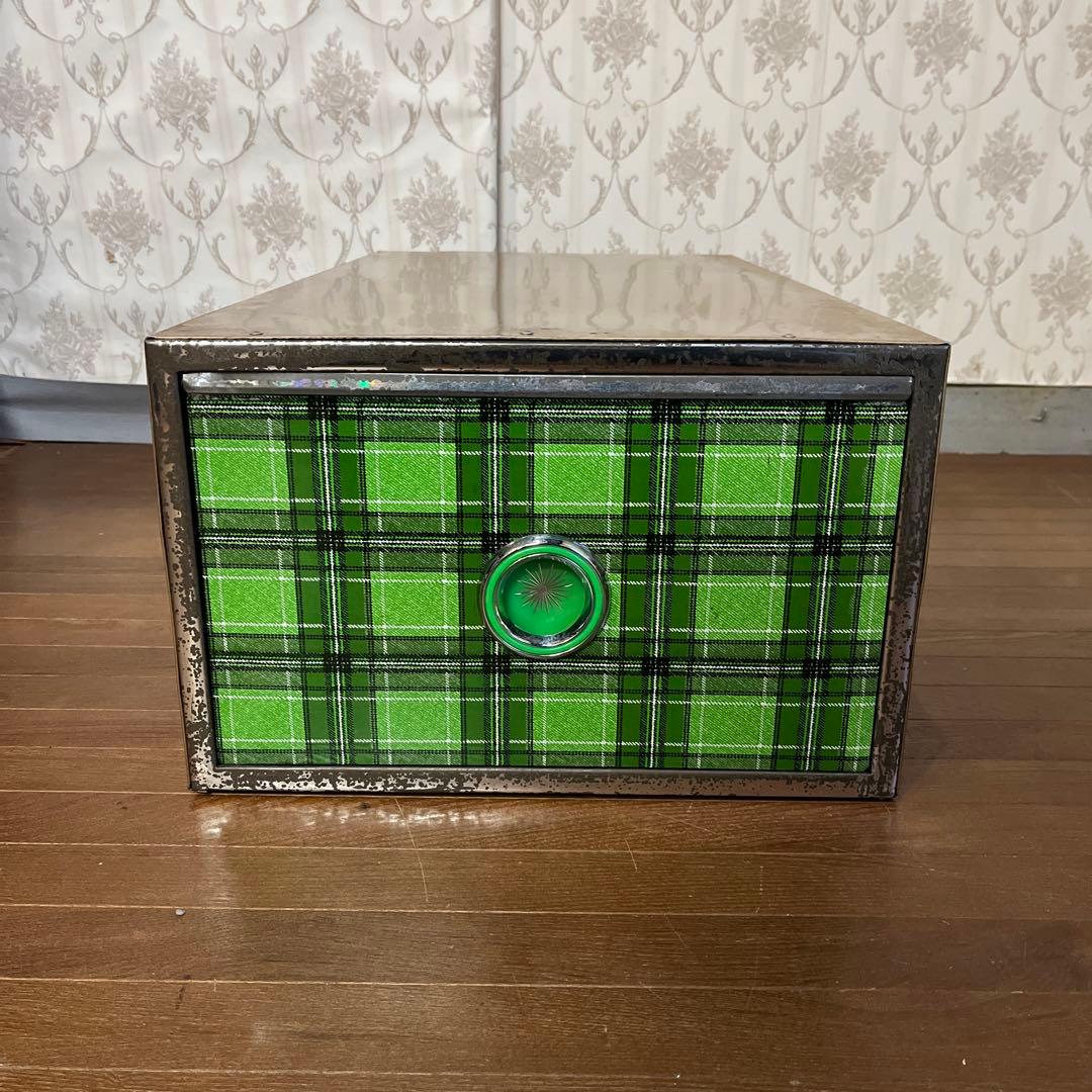 【アンティーク】① 昭和レトロ レトロポップ ブリキ 衣装ケース 収納ボックス