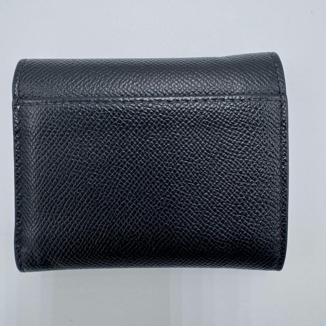 【美品】メゾンマルジェラ 4ステッチ 三つ折り財布 ブラック トライフォールド