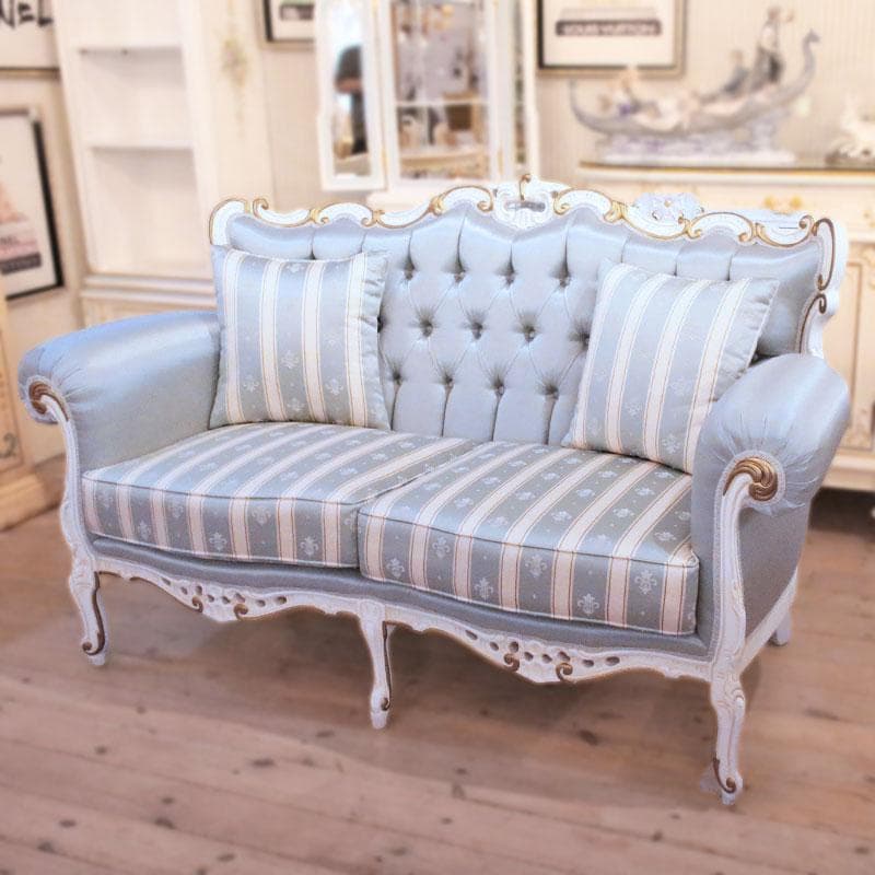 二人掛けソファ 幅190cm ロココ 白家具 ダブルソファ 602-1032