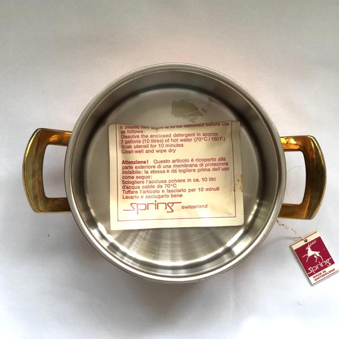 銅鍋スイスSPRINGスプリング社製　内側ステンレス製両手銅なべCulinox