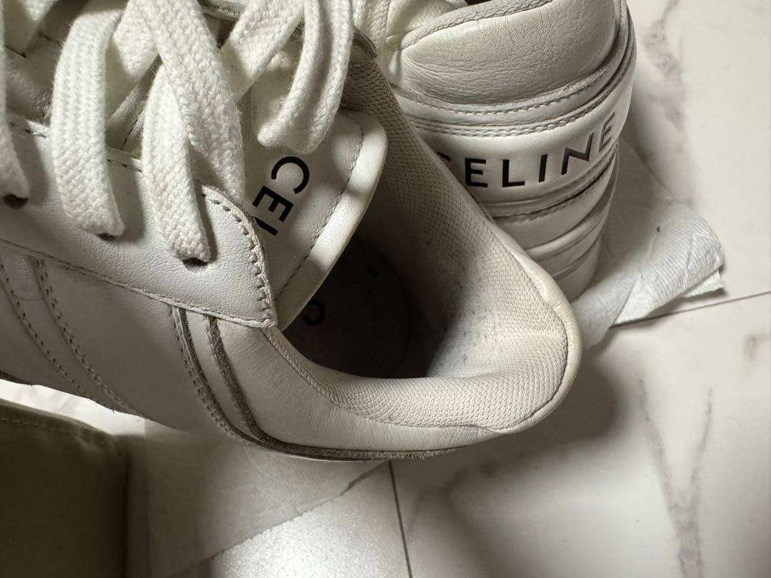 CELINE ホワイト プラットフォームスニーカー　24cm ★限定セール