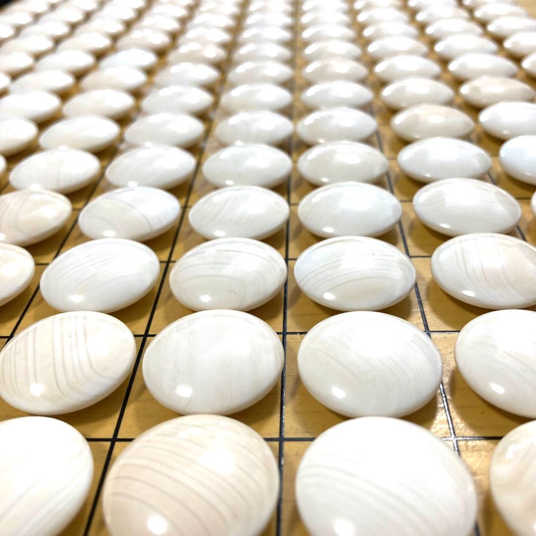 囲碁セット 碁盤(約4.5寸) 蛤碁石(184個) 那智黒(184個) 碁笥