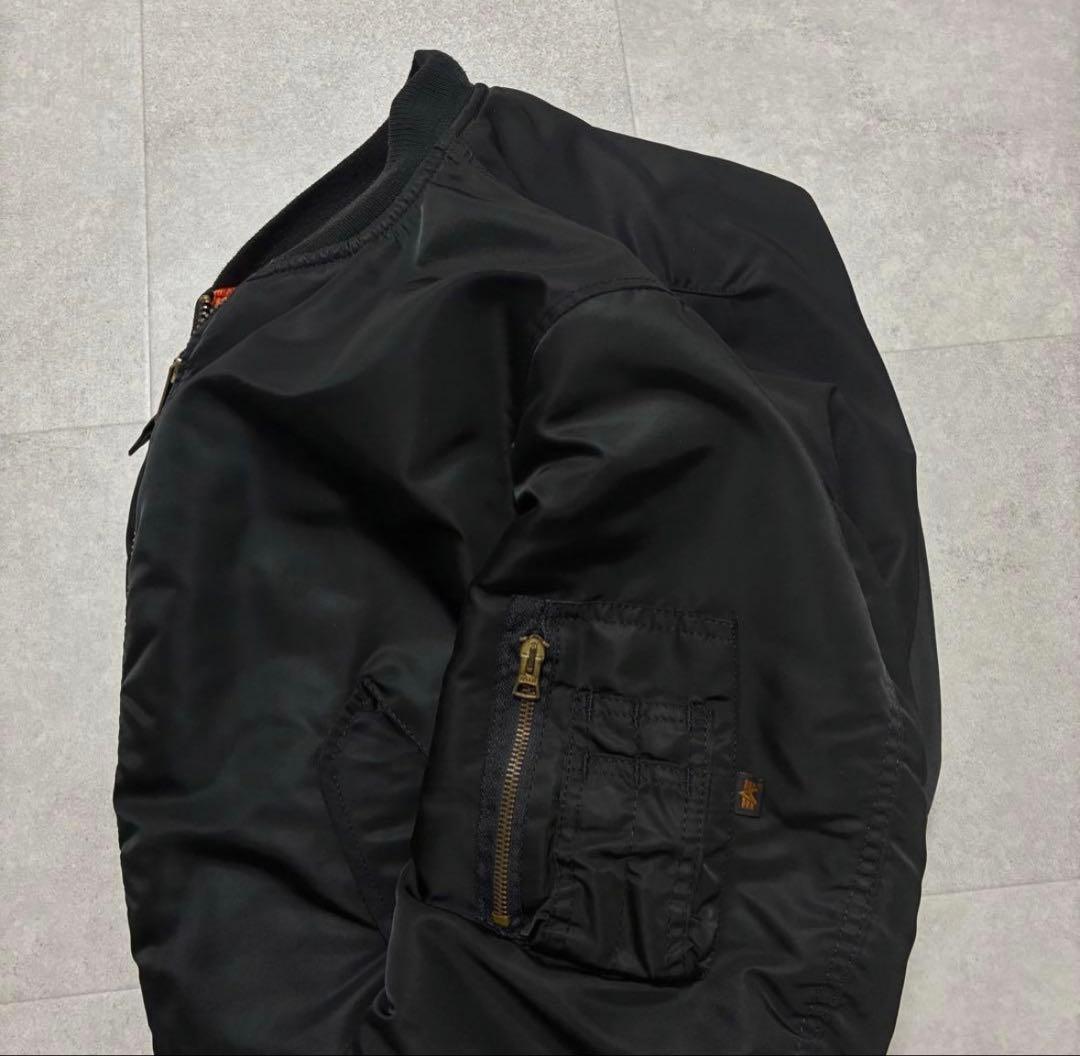 90s ALPHA USA製 MA-1 ブラック フライトジャケット
