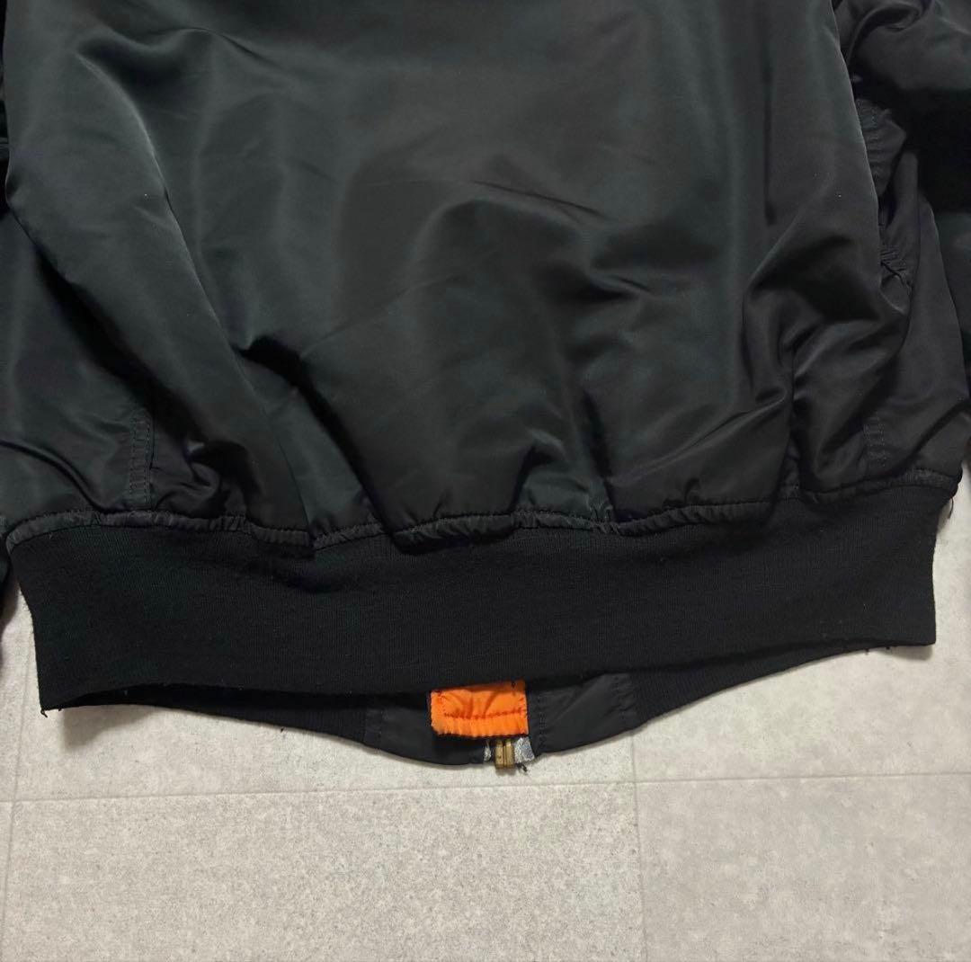 90s ALPHA USA製 MA-1 ブラック フライトジャケット