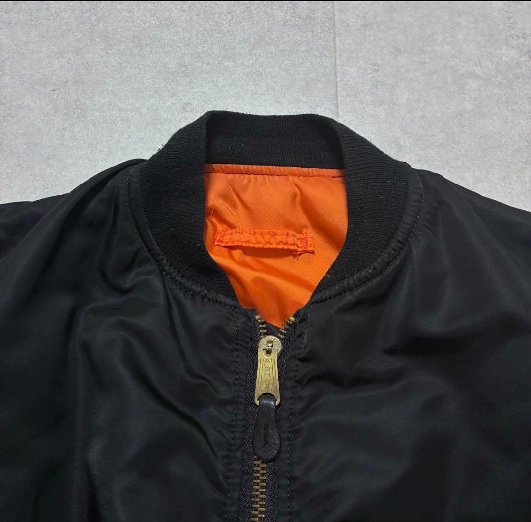 90s ALPHA USA製 MA-1 ブラック フライトジャケット