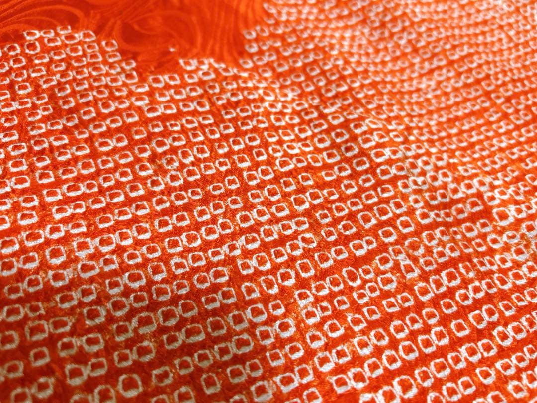 総絞り被布セット♡七五三　3歳　女の子　フルセット　一式　正絹　朱色