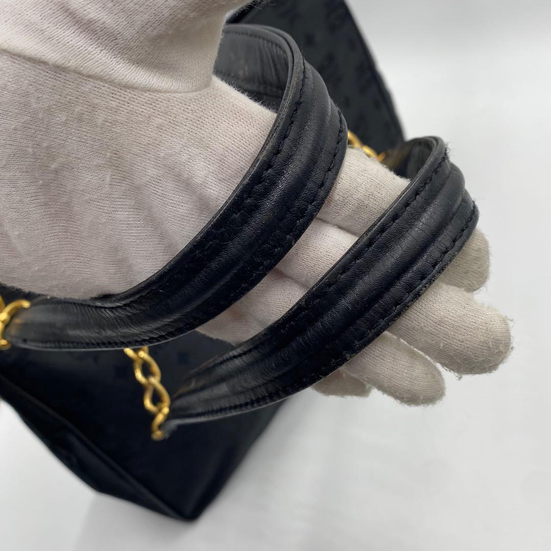 MCM エムシーエム トートバッグ モノグラム ヴィセトス柄 チェーン A4 黒