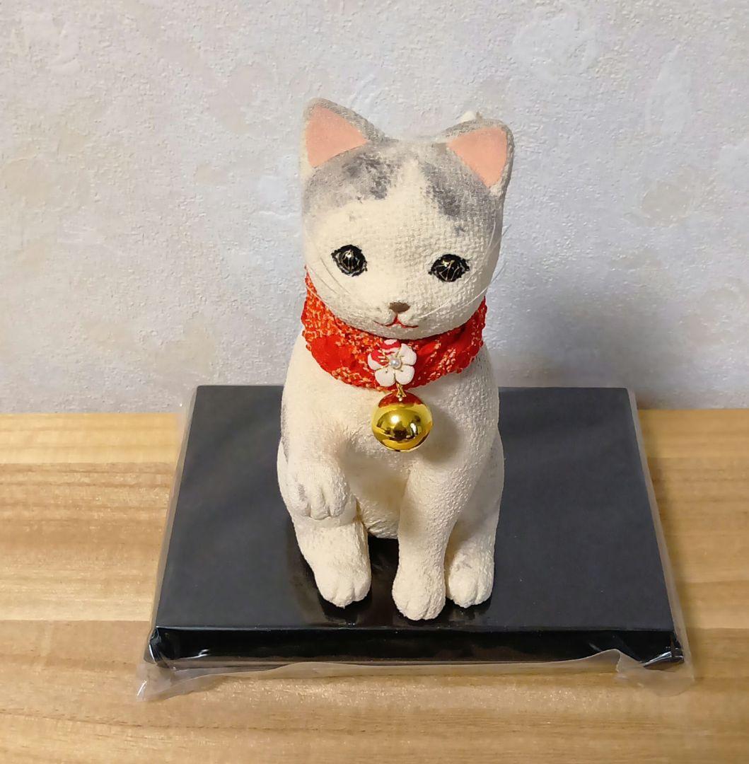招き子猫　古布縮緬　ハンドメイド　手作り