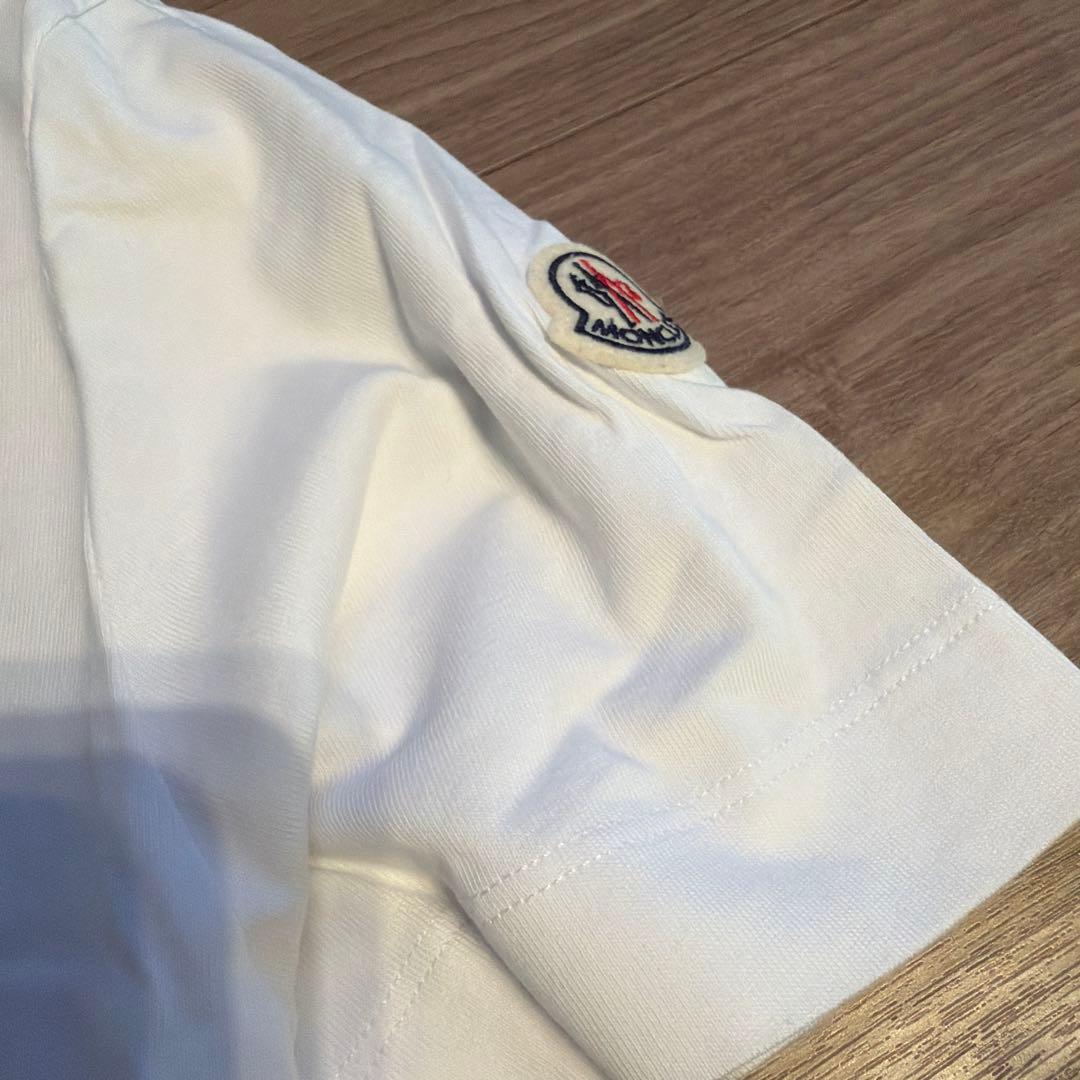 【美品/希少L】モンクレール チェッカーロゴ Tシャツ ホワイト 正規品