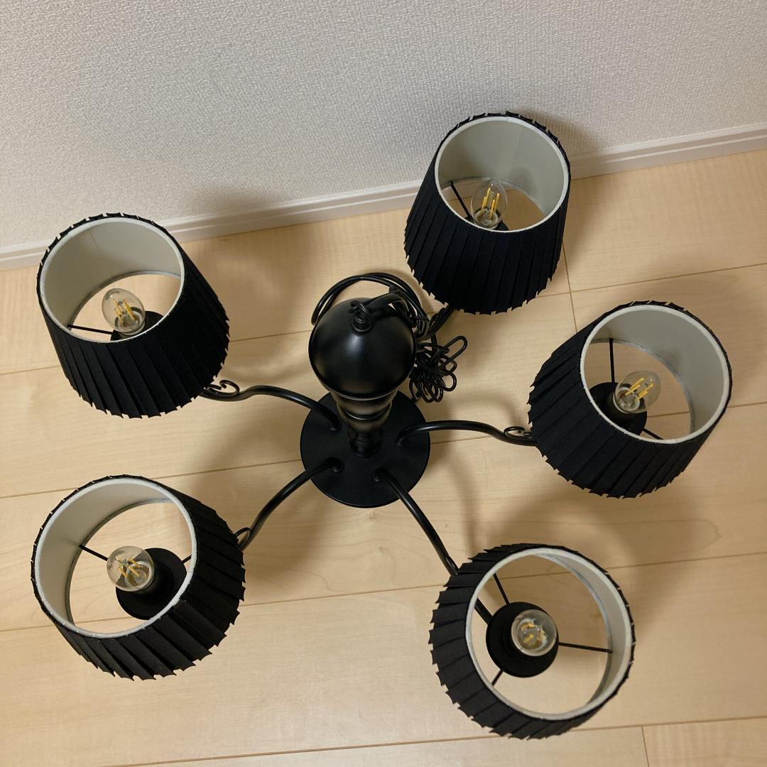 【美品】Francfranc シュペルブ シャンデリア 5灯 黒 フランフラン