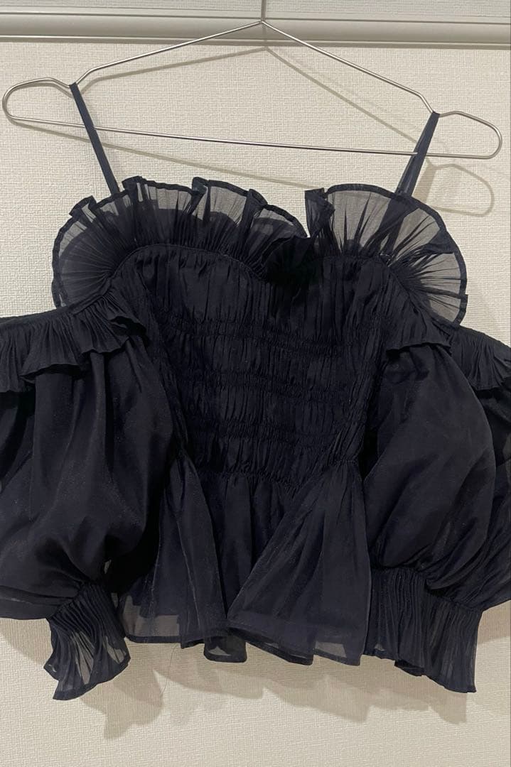 snidel オフショルダー ブラウス ネイビー