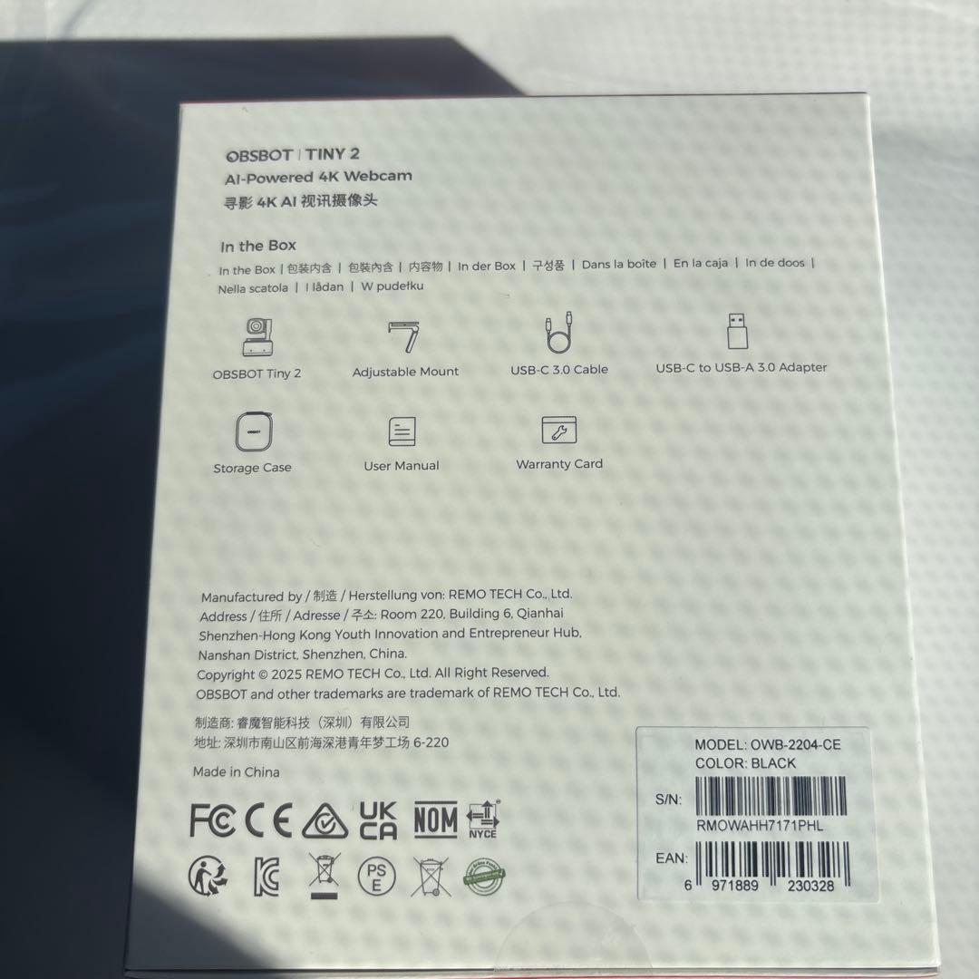 OBSOT TINY 2 4K ウェブカメラ