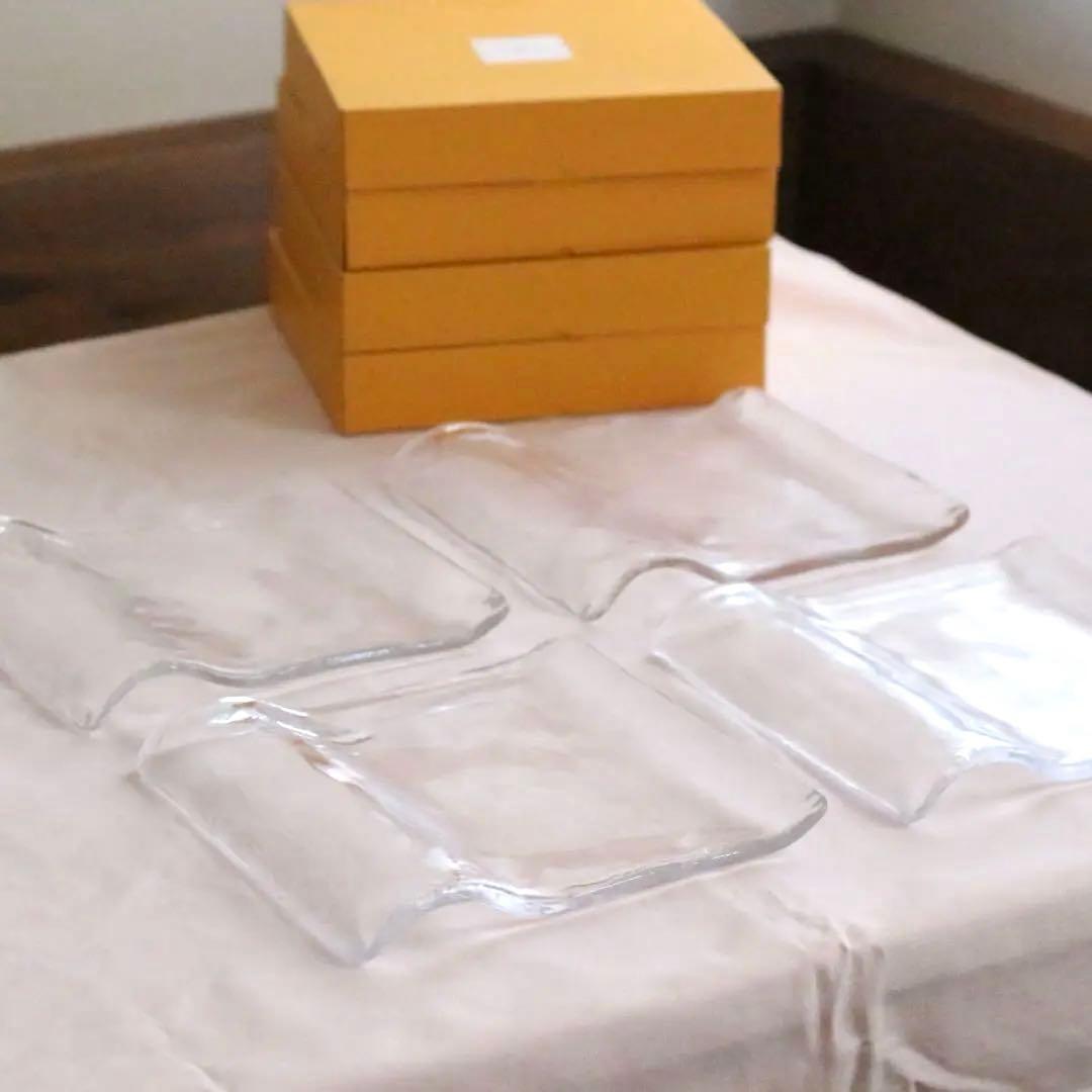 Sghr 菅原工芸硝子 KAWARA プレート L クリア 箱付き