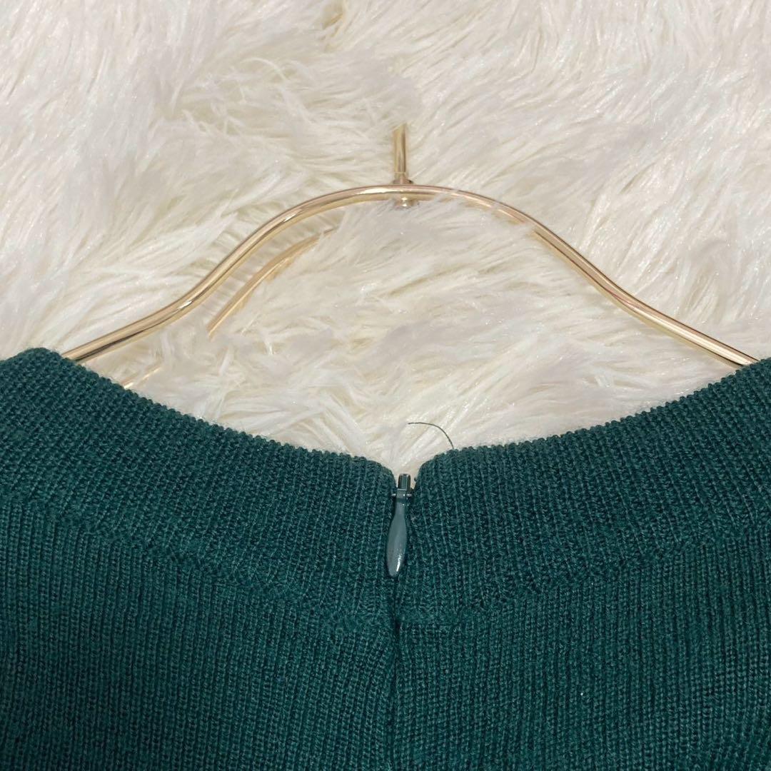 FRED PERRY ニットワンピース グリーン 8 キレイめ フレア オシャレ