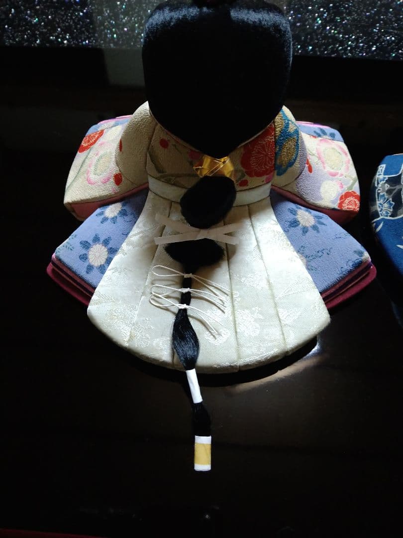 江戸ちりめん　檜扇　親王飾り　木目込み　金屏風