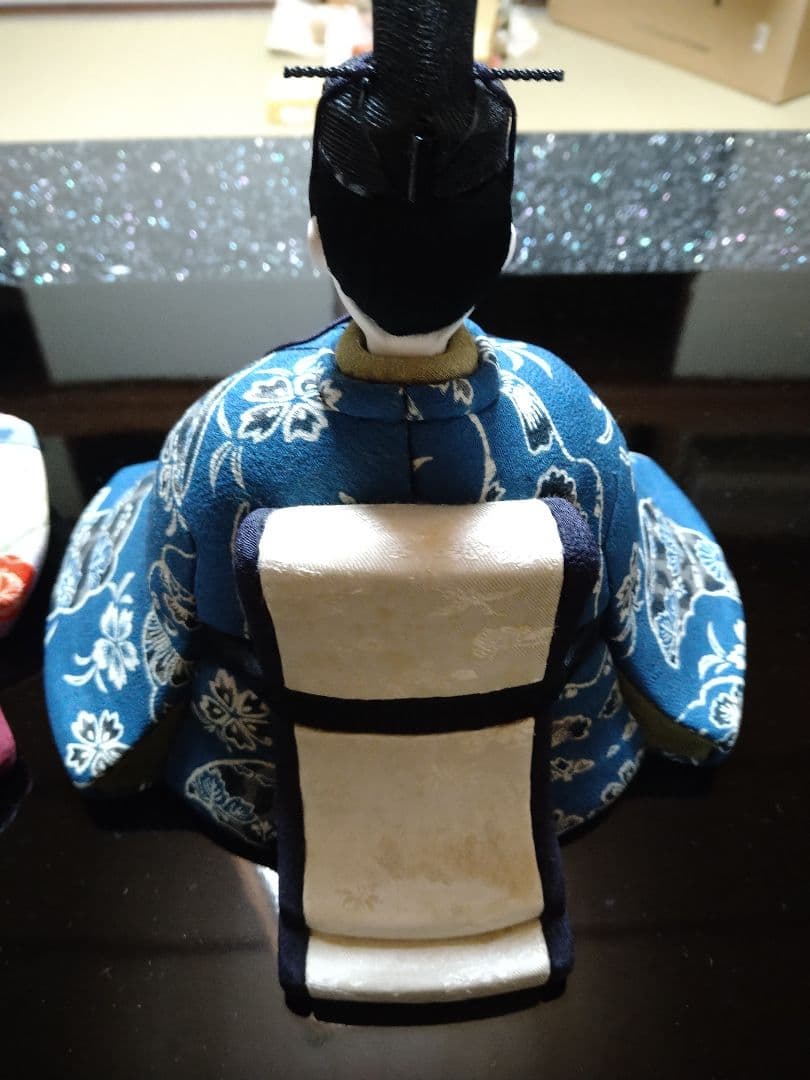 江戸ちりめん　檜扇　親王飾り　木目込み　金屏風