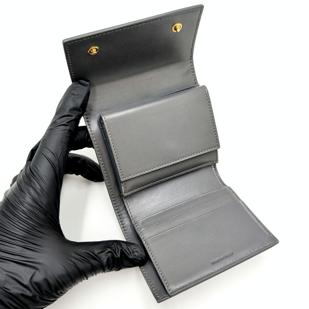 CELINE セリーヌ スモールトリフォールド ミニ財布 グレインレザー グレー