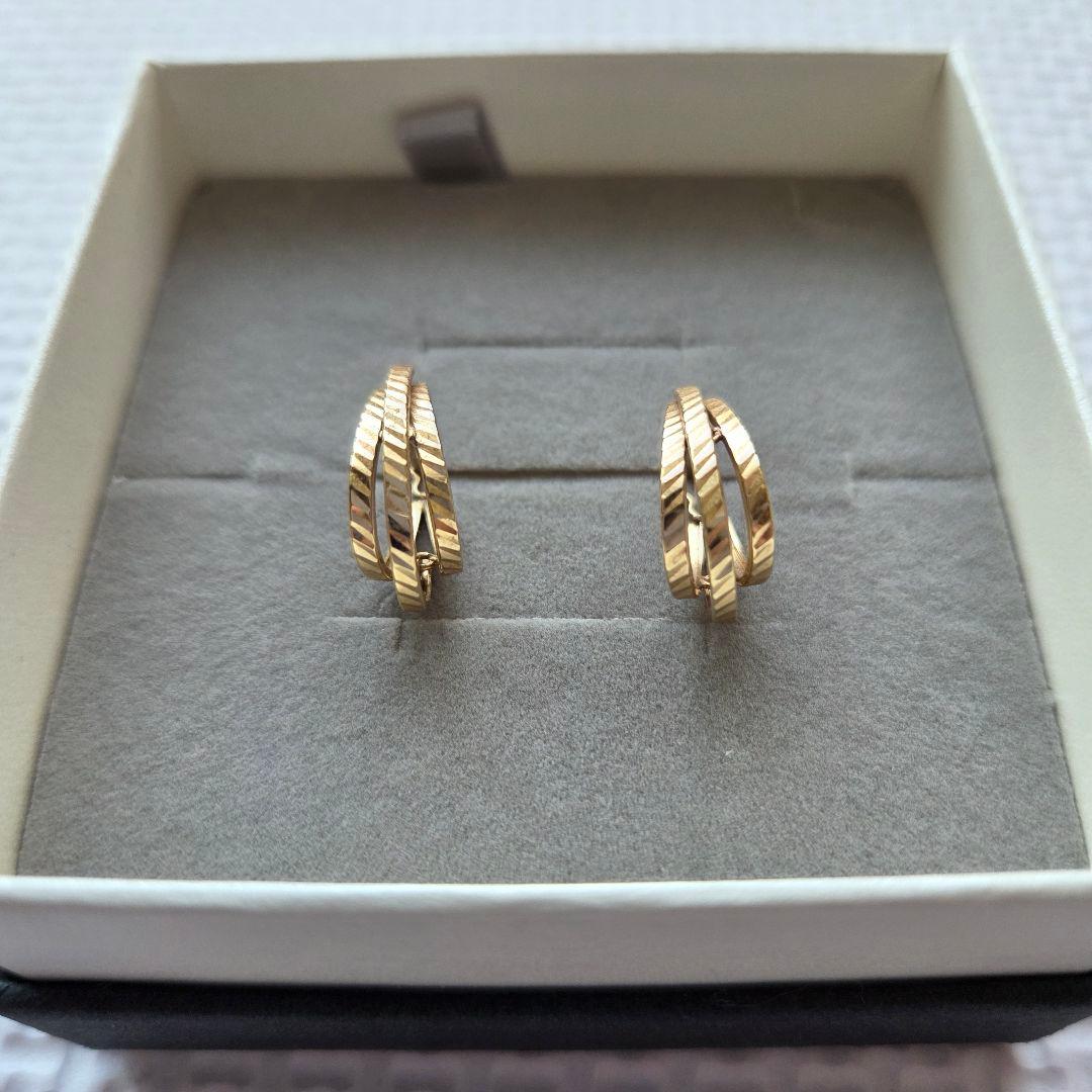 ハ*☆様 K10 イエローゴールド フープピアス ジュエリーツツミ