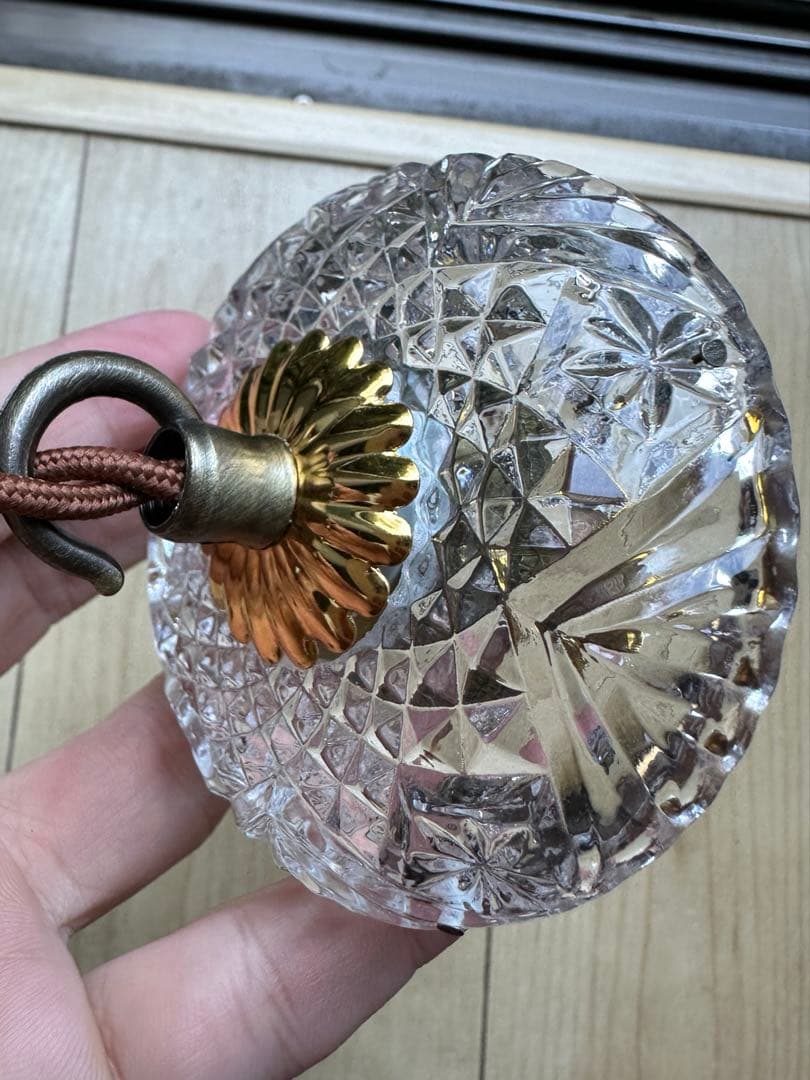 フランス アンティーク スノーフレークとアイシクルドロップの冬ミニシャンデリア＊