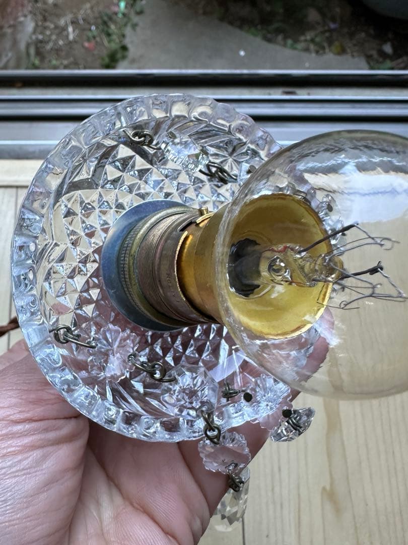 フランス アンティーク スノーフレークとアイシクルドロップの冬ミニシャンデリア＊