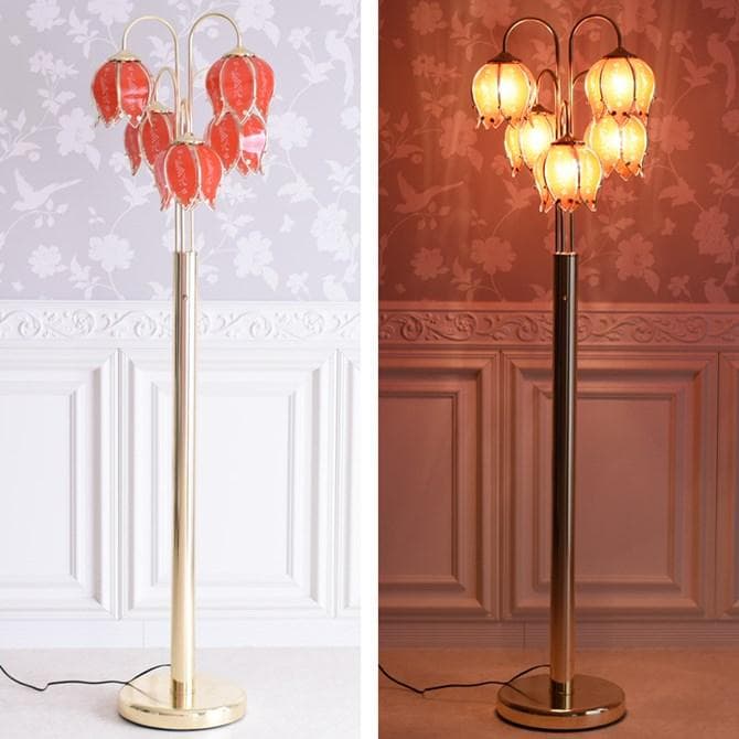 【新品】イスクージ フロアランプ スタンドランプ ゴールド ピンク 金