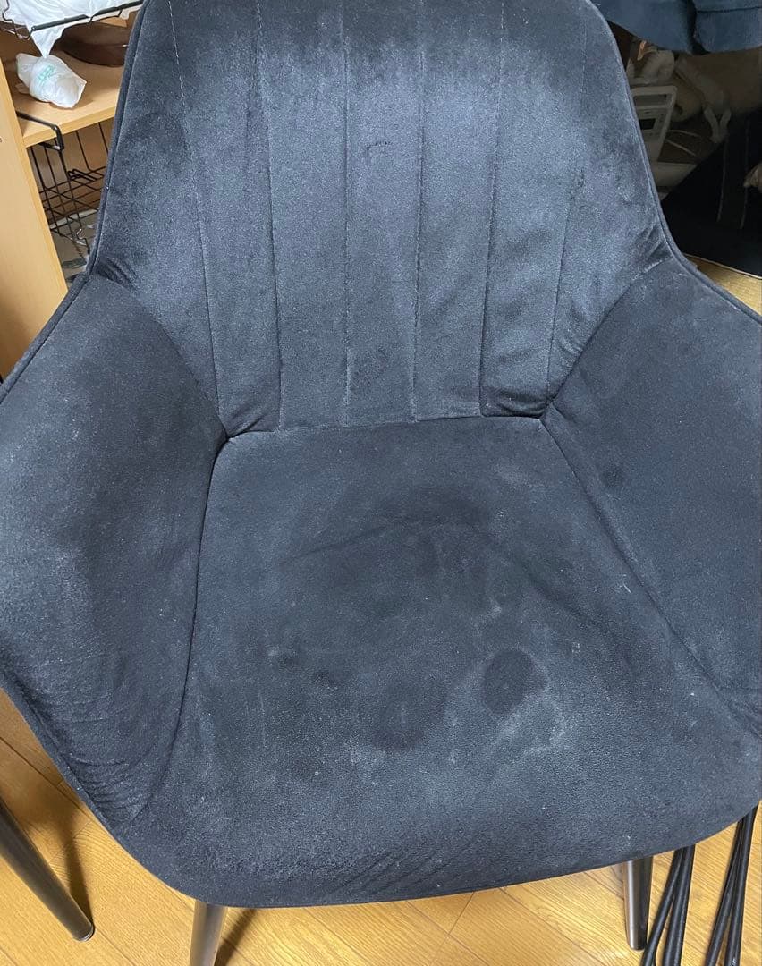 東京インテリア　ダイニングチェア　ベルベット生地　ブラック