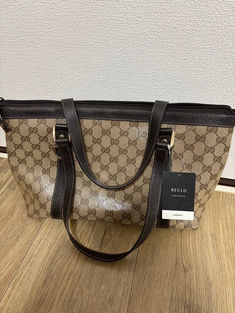 GUCCI グッチ アビーGGクリスタルトートバッグ ベージュ