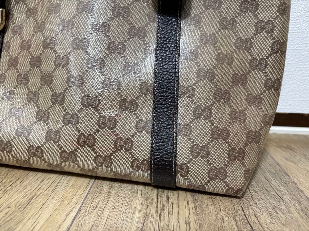 GUCCI グッチ アビーGGクリスタルトートバッグ ベージュ