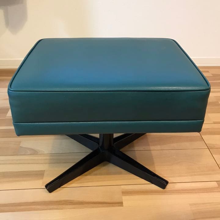 ヴィンテージ スツール グリーン オットマン フットスツール 椅子