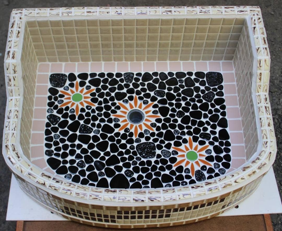 手造り流し台　シンク　花火