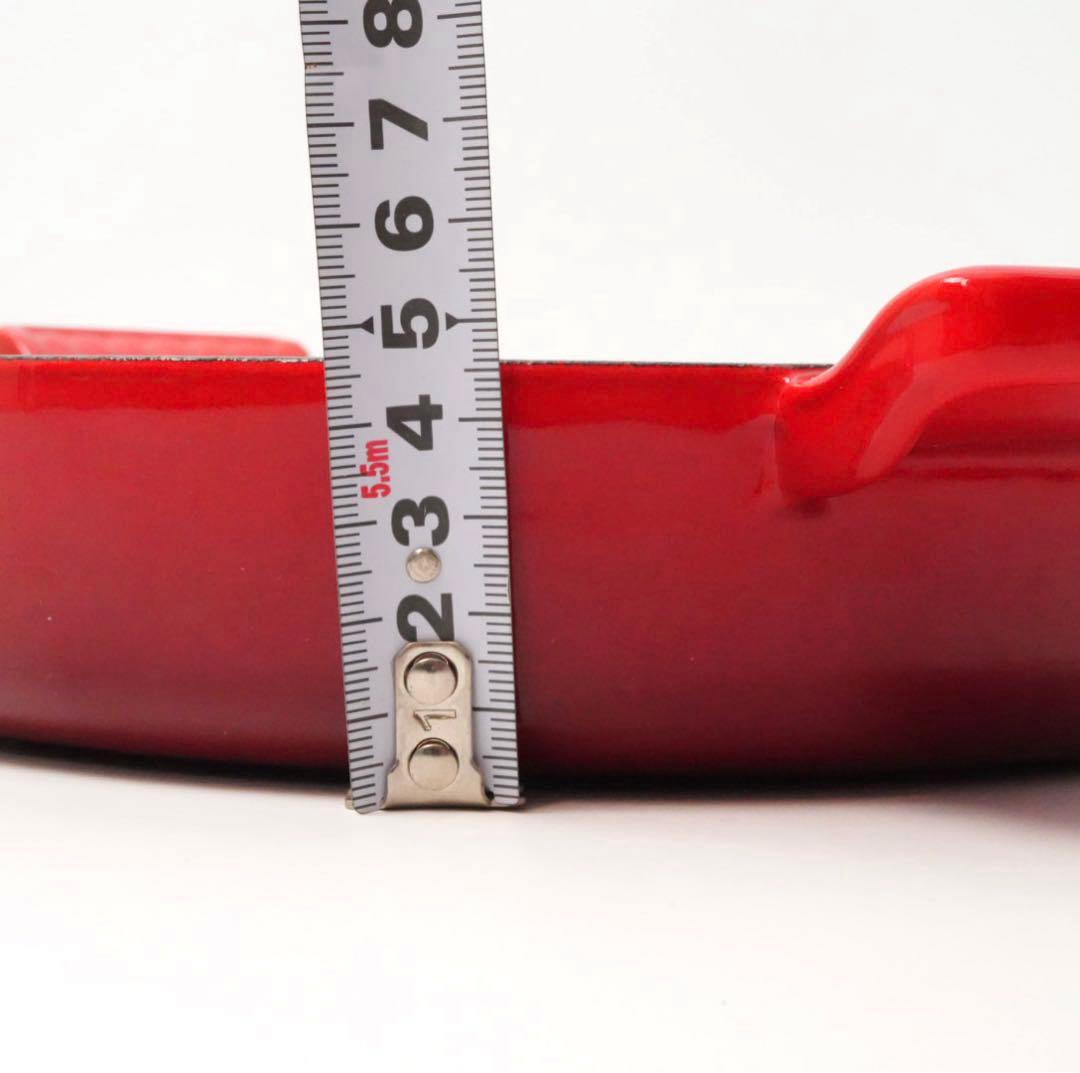 【美品】LE CREUSET　プレートダムール チェリーレッド　18cm