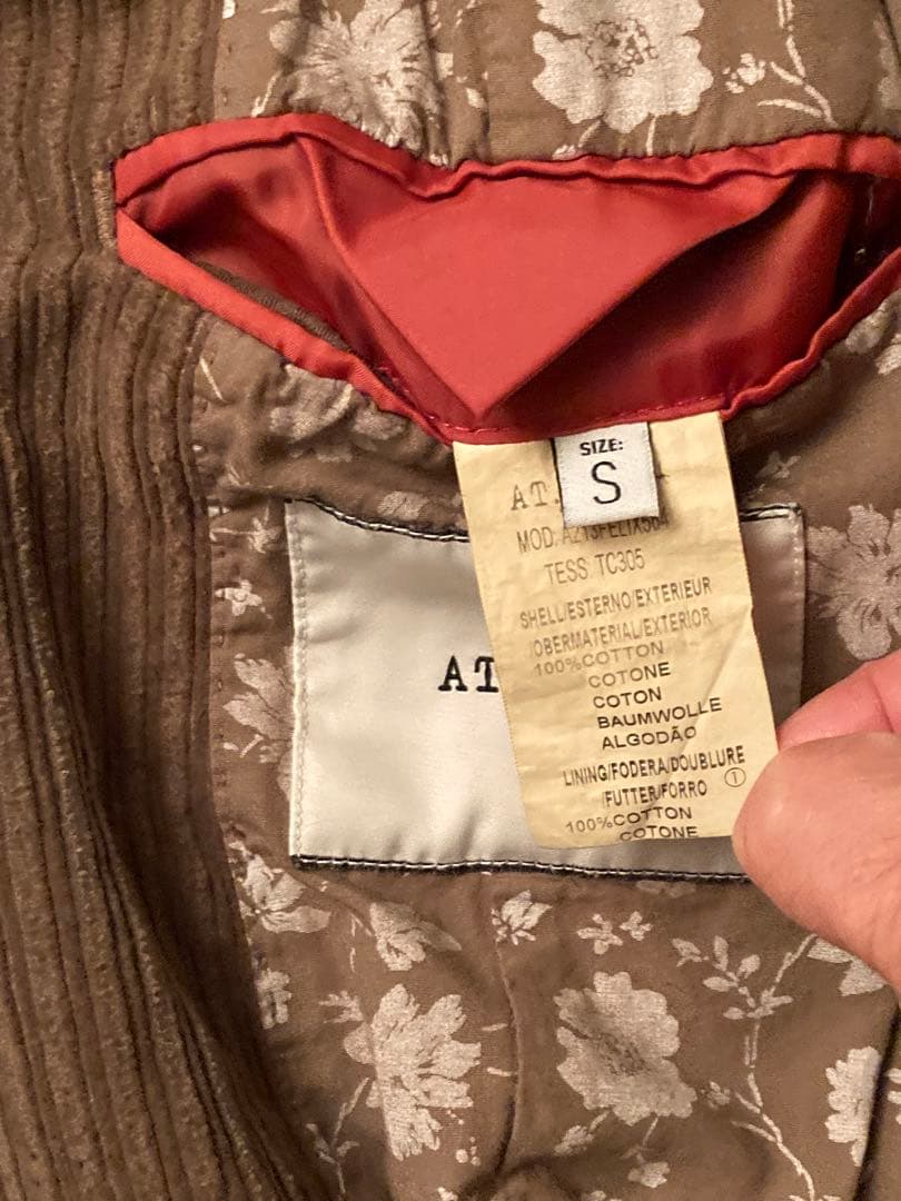 AT.P.CO新品未使用タグ付コーデュロイチェスターコートmadeinITALY