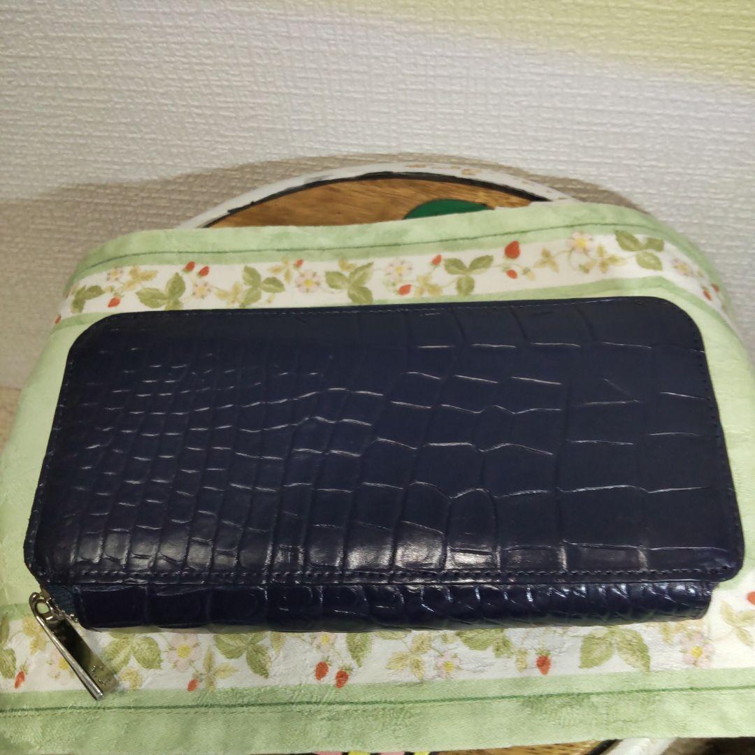 新品・CROIX 　クロワ・ロワイヤル　ネイビー　本ワニ皮・長財布