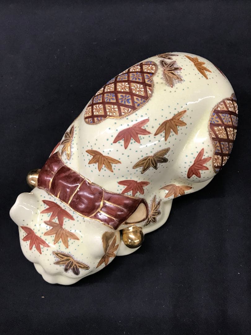 値下！【現状品】九谷焼　招き猫　眠り猫　置き物